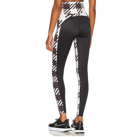Beach Riot Houndstooth Colorblock Black White Leggings-sz Medium - Picture 3 of 10
